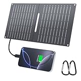 Ecosonique 15W Solar Ladegerät für Handy, IP67 Wasserdicht Faltbar Solarpanel für Handy,mit USB-A/USB-C für Camping Backpacking Kompatibel mit Handy, iPhone, Samsung Galaxy, Google Pixel, LG