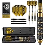 Harrows Voodoo Dart-Set mit Messing-Stahlspitze, 19 g, 21 g, 23 g, 25 g und 27 g, inklusive Speedline-Schäfte, Marathon-Gold-Flights und Reiseetui, 27 g