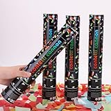HOVCEH 4 Stück Konfettikanone, 30cm Konfettikanone Biologisch Abbaubar, Party Popper, Konfettikanone Hochzeit, 5-8m Effekthöhe, Konfettikanone Für Hochzeit, Party, Geburtstag, Babyparty, Silvester