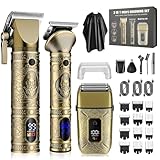 Haarschneidemaschine Profi,Barttrimmer Nasenhaartrimmer, Clipper und Trimmer Set,Rasierer Herren Elektrisch, Folienrasiermaschinen für Männer