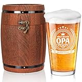 LIGHTEN LIFE Opa-Geschenke,Opa-Bierglas in Fassbox, Hochwertige Opa-Geburtstagsgeschenke,Opa-Pintglas,Ideale Opa-Geschenke von Enkelkindern,Opa-Geburtstagsgeschenkideen,Opa-Bierglas-Geschenk-480 ml