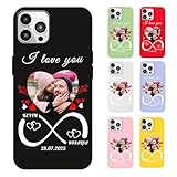 Lousrion Individuelle Bild-Handyhülle für iPhone 17/16/15/14/13/12/11 Pro Max Plus Air Mini, personalisierbare, schwarze weiche Hülle, Geschenk für besondere Anlässe