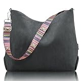 Prite Shopper Tasche Damen Groß Cord Tasche Tote Bag mit Verstellbarem Schultergurt für College Schule Arbeit Reisen Einkaufen（Grau）