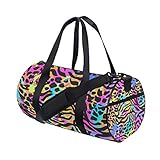 WowPrint Sporttasche mit buntem Leopardenmuster, wasserdicht, Handtasche, Yogatasche, Schultertasche, Wochenendtasche, Reisetasche, Reisetasche, für Erwachsene, Herren, Damen, Unisex, mehrfarbig