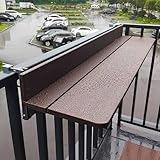 Balkonhängetisch für den Außenbereich, wasserdicht und hitzebeständig, aus Holz und Aluminiumlegierung, perfekt für kleine Räume, starke Tragfähigkeit für maximale Haltbarkeit.