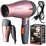 Retoo Reisehaartrockner 1500w, Klappbar, Kompakt, Leicht, 2 Gebläsestufen, Universell Einsetzbar, Für Urlaub, Hotel, Fitnessstudio, Handgepäck, 220–240v