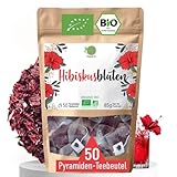 ORIGEENS HIBISKUSTEE BIO Premiumqualität - 50 Beutel | Bio Hibiskusblüten getrocknet für Tee, Früchtetee, Eistee, Karkade tee | Hibiskus Tee für Drainage Detox-Kur