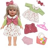 Puppenkleidung für 36-43 cm Baby Puppen New Born Baby Puppen Kleidung (Keine Puppe) Kleider Mäntel Haarbänder Pyjamas Unterhosen Kleiderbügel Kompatibel mit Puppenkleidung 14–18 Zoll