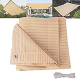 Rechteckig Sonnensegel, Sonnensegel Garten, Sonnensegel Mit Ösen, Wasserdurchlässig, Beige, 3x5m, 4x4m, 6x8m, Atmungsaktiv, Faltbar, Für Pools, Teiche, Hinterhöfe, Parks, Carports, Pergolen