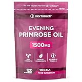 Nachtkerzenöl Kapseln Hochdosiert 1500mg | 120 Evening Primrose Oil Softgel Capsules | mit Omega 6 und GLA | By Horbaach
