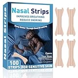 Nasenpflaster-Besser-Atmen, 100 Stück Extra-Starker-Nose-Strips-Schnarchstopper Schlaf Verbessern, 2025 Neu Nasenpflaster Schnarchen Leicht Reißbar, Easy to Use