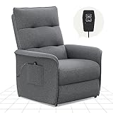 FLEXISPOT Elektrisch Relaxsessel mit verstellbare Rückenlehne- Verstellbarer TV Sessel, Fernsehsessel mit liegefunktion, 125° -160° verstellbare Rückenlehne – Relax Sessel，ergonomisch Dunkelgrau