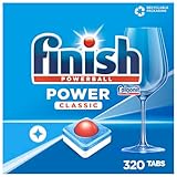 Finish Power Classic Spülmaschinentabs, phosphatfrei – Geschirrspültabs für die Basis-Reinigung des Geschirrs – 320 Tabs (4 x 80 Stück)