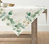 Artoid Mode Eukalyptus Frühling Tischwäsche, Saisonnal Sommer Küche Tisch Dekoration Drinnen Urlaub Party Dekor Quadrat 85 x 85 cm
