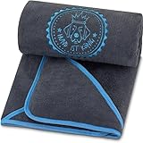 HUND IST KÖNIG Hundehandtuch extra saugfähig - Hunde Handtuch saugstark aus Mikrofaser mit 4 Eingriffen - Weiches XL Microfaser Handtuch für Hunde - Premium Hunde Trockentuch, schnell trocknend