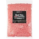 Beautiona Natürliches Hartwachs in Drops für die Enthaarung, Enthaarung ohne Wachsstreifen Gesicht Augenbrauen Arme Beine Bikini, Enthaarung für alle Hauttypen (1 000 g, Rosa)