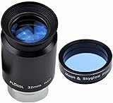 SOLOMARK 32 mm 1,25-Zoll-Plossl-Teleskop-Okular und Moon Skyglow-Filter-Kit – 4-Element-Plossl-Design – mit Gewinde für Standard-1,25-Zoll-Astronomiefilter