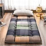 Japanische Futon-Matratze, Boden-Gästebett, Klappmatratze, tragbare Rollmatratze, Camping-Tatami-Matte, Bodenmatratze, superweiche Matratzenauflage (Blau, 120 x 200 cm)