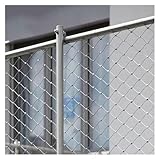 Drahtgitter aus Edelstahl, 2 mm Durchmesser, flexibles Sicherheitsnetz für Balkone, 1,5 x 20 m (4,92 x 65,61 Fuß) Sicherheitsbarriere