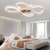 WSXEDC Moderne LED Dimmbar Kreative 4 - Ring Deckenleuchte Groß Schlafzimmerlampe Gold Deckenlampe L60cm 50 W Deckenbeleuchtung Für Wohnzimmer Schlafzimmer Büro Küche (Gold, L60cm)