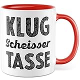Tasse Humor Geschenk Klugscheisser Tasse, Kaffeetasse Sarkasmus Witz Büro Kollege Kollegin, Geschenkidee Geburtstag Weihnachten Feierabend Kaffee-Becher