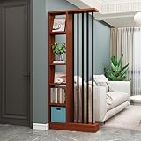 Freistehender Wand-Raumteiler mit Aufbewahrungsschrank und Ausstellungsregalen, moderner Trennwand aus Holz für Privatsphäre und Raumtrennung, ideal für Heimbüro, Wohnzimmer oder Eingangsbereich