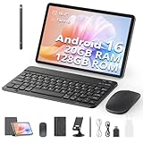 SVITOO 2025 Neueste Tablet, 10 Zoll, 20GB RAM+128GB ROM (1TB TF) mit Hülle, Stift, Tastatur und Maus, Octa-Core, 1280x800 HD, 6600mAh（mit NTC）, Widevine L1, 8MP+2MP, 2.4G+5G WiFi, GPS (Android 16)