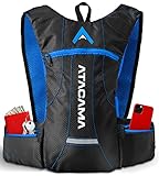 ATACAMA Laufrucksack ohne Blase zum Laufen und Fahrrad Fahren 2l rot/blau - wasserdicht, reflektierend, leicht, klein - Trailrunning Rucksack zum Laufen - Laufweste - Leichter Skirucksack
