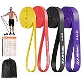 flintronic Resistance Bands Set, 4 Verschiedene Stufen von Widerstandsbändern, Fitnessband Gymnastikband für Muskelaufbau, Fitnessbänder für Klimmzüge Training, Kraftraining, Yoga