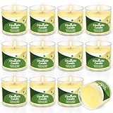 12 St Citronella Kerze Outdoor, 300 Std Draußen Citronella Duftlichter Klein Kerzen Natürliche Sojawachs Zitronella Garten Duft Kerze Indoor Draussen Sommergeschenk Set für Camping Picknick Terrasse