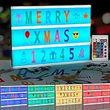 LED-Lichtbox, Leuchtbox mit Nachricht, Leuchtkasten mit 311 Buchstaben und Emojis, Fernbedienung, A4 Light Box für Hochzeit, Geburtstag, KTV, Bar, Stromversorgung über USB und Akku