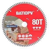 BATIOPV Kreissägeblatt 254x30 mm x 80 Zähne - Präzise Schnitte für Holz, Spanplatten, Sperrholz, Hartholz - Sägeblatt für Kappsäge & Tischkreissäge - Kompatibel mit Bosch, Makita, Dewalt
