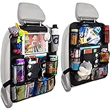 Reserwa Rückenlehnenschutz Auto Organizer Kinder 2PCS Autositz Organizer Autositz Schutz Rückseite Kinder, 9 Aufbewahrungstaschen, Rückenlehnenschutz mit USB/Kopfhörerschlitzen