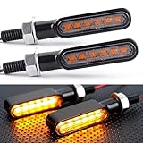 AUTOXBERT 2 Stück Motorrad LED Blinker 6 LEDs 12V Universal Mini Blinker IP67 Wasserdicht für Motorrad Roller Quad Cruiser ATV Off Road Scooter