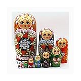EIRCFY Matrjoschka Spielzeug Russische Schachtelpuppen Matroschka-Holz, Stapelbar, 10-teilig, Handgefertigt Für Kinder, Weihnachtsdekoration Handmade Dolls