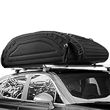 COSTWAY 400L Auto Dachbox, Dachkoffer mit Transportbändern, Dachtasche, Gepäcktasche, Gepäckbox, Dachgepäckträger Tasche für Jeeps, Autos, SUV, Schwarz
