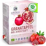 Granatapfel Saft Bio 3L, Kaltgepresster Direktsaft zur Stärkung von Herz & Abwehrkräften, 100% Frucht Ohne Zusätze, Naturreiner Granatapfelsaft für Tägliche Energie & Fokus
