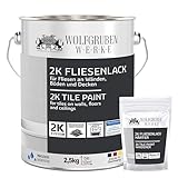 2K Fliesenlack – Fliesenfarbe für Küche, Badezimmer, Wand- & Bodenfliesen – Anthrazit-Grau ähnl. RAL 7016-2,5Kg