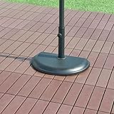 casa.pro Sonnenschirmständer Bisenti Betonsockel 10 kg Sonnenschirmhalter für Schirmstöcke Ø30/34/38/45 mm Sonnenschirmfuß 45 x 29 x 4,5 cm halbrund inkl. Adapterringe Schwarz