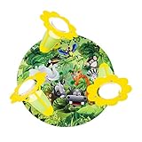 Elobra Kinderzimmerlampe Tiere 'Rondell Wildnis', Süße Deckenlampe für das Kinderzimmer, Lampe Dschungel, Mädchen & Jungs, aus Echtholz, , Grün, 29 x 29 x 19 cm