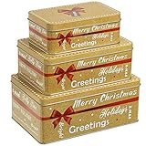 Haushalt International Keksdosen Set 3-Tlg. - Weihnachten - Plätzchendose (Merry Christmas)