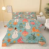 Syhi Qlty Bettdecke 240x260,Winterweihnacht Steppdecke 4 Jahreszeiten Ganzjahresdecke Bettdecken - Bunt Bettdecke ohne Bezug Waschbar Schlafdecke mit 2 Kissenbezug 80x80cm Streifen - DF108