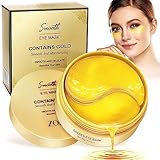 Augenpads Augenmaske gegen Augenringe, Tränensäcke, Falten & Schwellungen - 60 Stück 24k Gold Augenpads mit Hyaluron & Kollagen für Anti-Aging