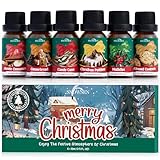 SNOWSEN Weihnachten Ätherisches Öle Set, Ätherische Öle für Diffuser, Duftöl Geschenkset, Seifenduftöl - Apfel-Zimt, Lebkuchen, Zuckerstangen, Weihnachtspudding, Mistelzweig, Mandelkekse