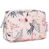 Groß Make up Tasche Damen Schminktasche Gross Kosmetiktasche Größe Kulturtasche Damen Kulturbeutel, Makeup Tasche Makeup Bag (Beiger Flamingo, Groß)