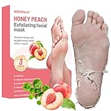 3 Paar-Pfirsichgeschmack Intensiv Pflegende Fußmaske, Feuchtigkeitsspendende Pflege Fussmaske Socken, Fusspflege Foot Mask für Männer Frauen, Fußpeeling Maske für Hornhaut Abgestorbene Haut