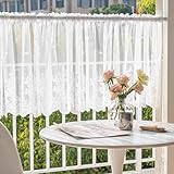 RobustWeg Kurze Scheibengardine Vintage,Kurzgardine Landhausstil Vintage,Scheibengardine Waschbecken,Beschattung Und BelüFtung,Retro Elegant,Staubdicht,FüR KüChe Cafe Bad Schlafzimmer