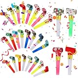 LIQWEI 30 Stück Tröte Kindergeburtstag, Kinder Jubel Partytröten Farbig Gemischt Party Tröte Kindergeburtstag Luftrüssel Krachmacher Tröten Für Neujahr Geburtstag Party Graduierung Weihnachten