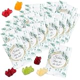 FOOD crew Fruchtgummibären „Schön, dass du da bist“ 25 x 10 g - Gummibärchen - Süßigkeiten - Hochzeits Give Aways – Gastgeschenk
