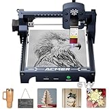 ACMER S1 6W Tragbarer Laser Graviermaschine, Mini lasergravur maschine Und Cutter, 0,04 mm Präzision für DIY Holz, Metall, Acryl und Leder, Laserklasse 4, Blau Lasergravlerer 130 x 130 mm
